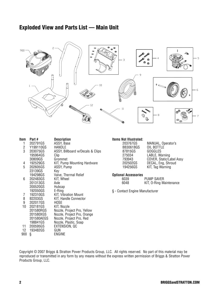 BRIGGS AND STRATTON, 020273, IPL.2